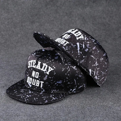 Baseballcap mit flachem Schirm, Buchstabenstickerei für Herren, vielseitig kombinierbar, Damen-Sommer-Hip-Hop-Hut, Outdoor-Sonnenschutz, verstellbare Schirmmütze