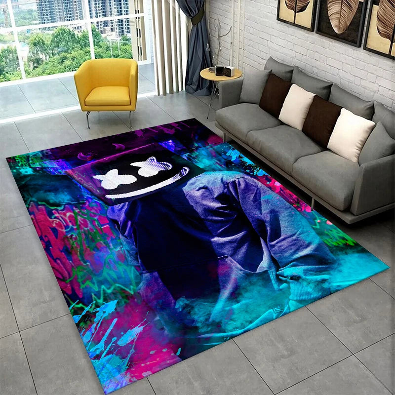 Cartoon F-Fortnite Game Gamer Carpet Rug for Playroom Bedroom Living Room Sofa Home Decor,kids Area Rug Non-slip Floor Mat