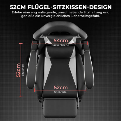 Ergonomic Gaming Chair with Lumbar Support, Adjustable Headrest, Footrest, Height Adjustable Office Gaming Chair for Adults