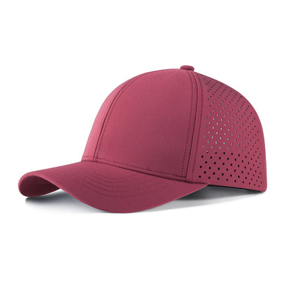 VOBOOM Men Quick Dry Baseball Cap Laser Cut Mesh Ball Curved Brim Snapback Hat Outdoor Running Travel Black Hat