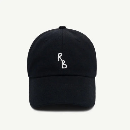Casual Monogram Cotton Baseball Cap for Men and Women Hand-Dyed Soft Fabric Dad Hat with Hand-Embroidered Letters