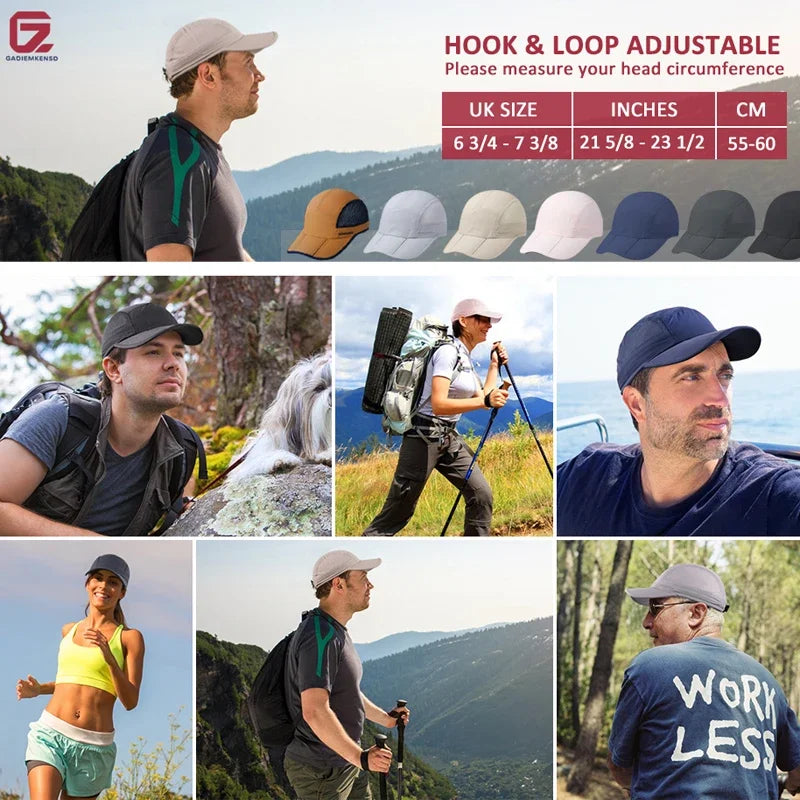 GADIEMKENSD Lightweight Running Cap Sun Hat for Trekking Hiking Quick Dry Breathable Outdoor Sports Unisex