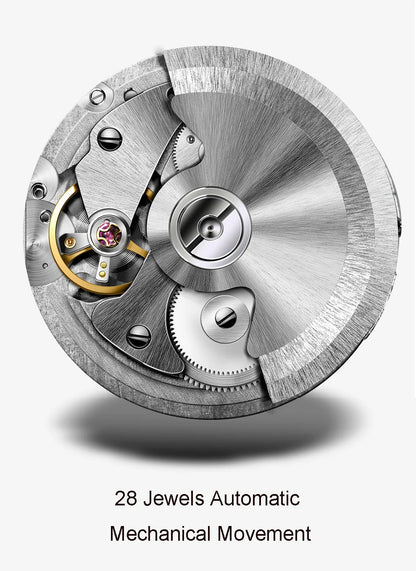 Relógio masculino mecânico automático LOBINNI Luxury Brand Switzerland com calendário perpétuo, vidro de safira e mostrador multifunções L13019-8