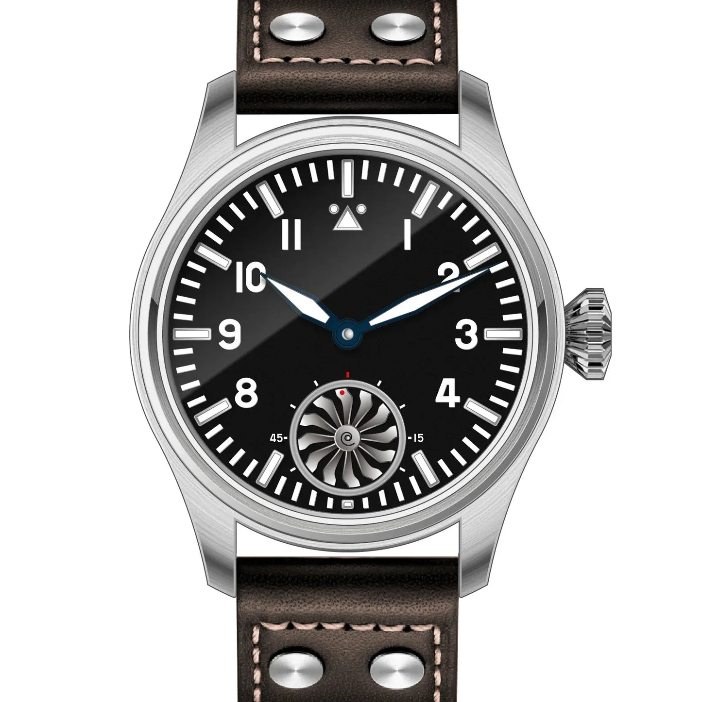 Hruodland 2025 Novo Relógio Mecânico para Homem Seagull ST3620 Piloto Retro 43MM BGW-9 Luminoso Cristal de Safira Turbina Relógio de Homem