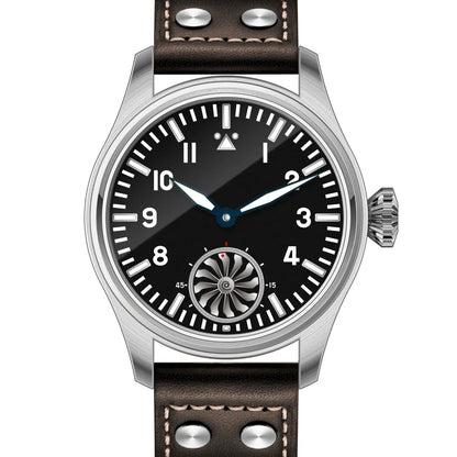 Hruodland 2025 Novo Relógio Mecânico para Homem Seagull ST3620 Piloto Retro 43MM BGW-9 Luminoso Cristal de Safira Turbina Relógio de Homem