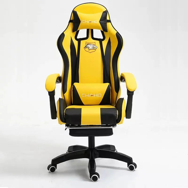 Ergonomic PU Leather Gaming Chair with Adjustable Height, Reclining Computer Chair, Swivel Office Chair for Home Office, Gaming & Study