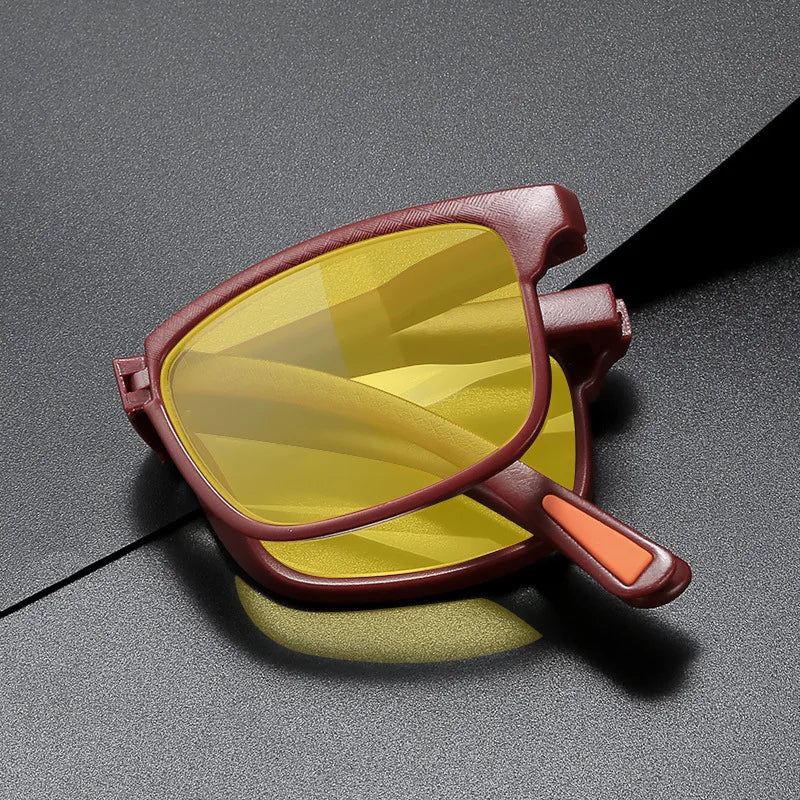 Night Vision Retro Square Women Anti Blue Light Sunglasses UV400 Men Computer Game Anti Radiation Red Orange Sleep Lens Eyewear