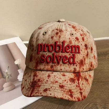 Halloween Theme Embroidery Problem Solved Bloody Hat Horror Baseball Suitable For Halloween Party Cosplay Props Gifts