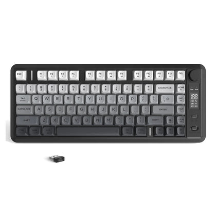 ATTACK SHARK M75 Wireless Membrane Gaming Keyboard with Knob&OLED Display Bluetooth/2.4Ghz Rainbow Backlit Gradient PBT Keycaps