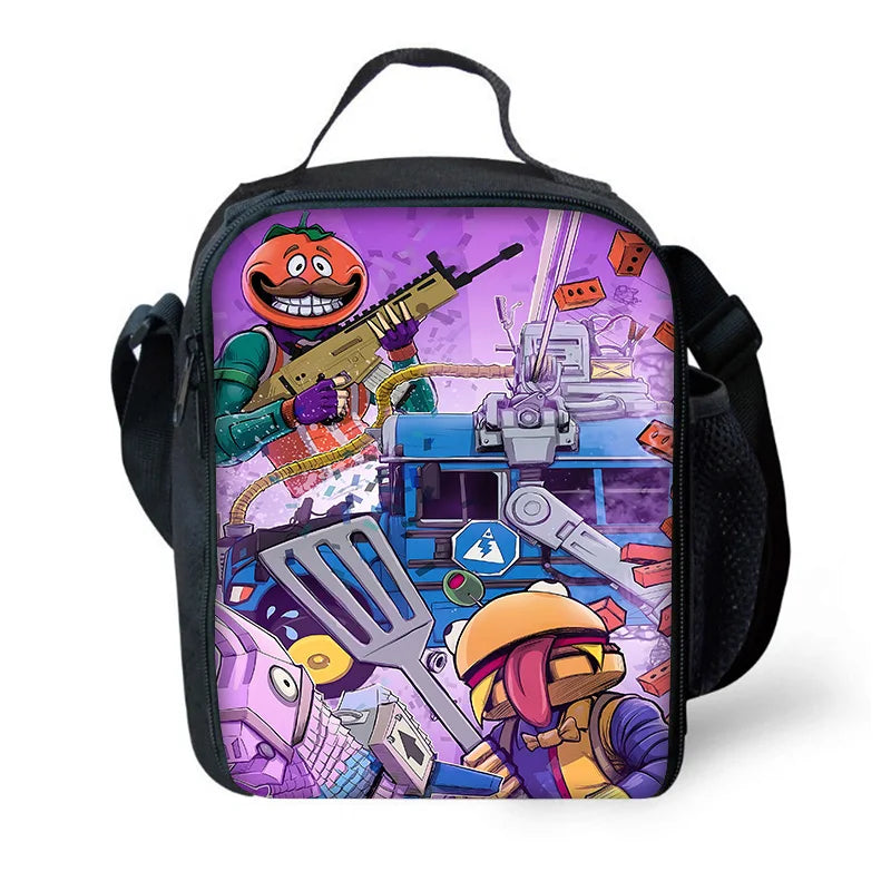 Hot Game Shooting Fortnites Child Insulated Large Capacity Bag for Boy Girl Student Outdoor Resuable Thermal Cooler Lunch Box