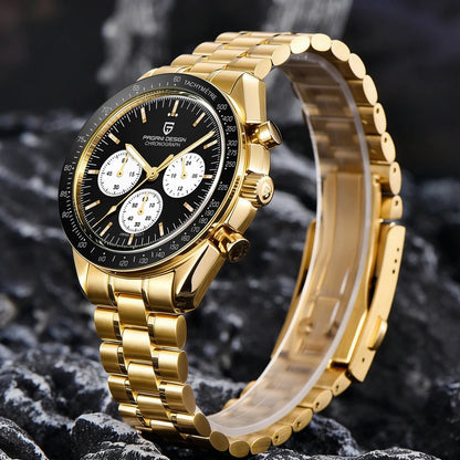 2026 New PAGANI DESIGN Golden Moon Mens Watches Luxury Quartz Watch Men Speed Sports Chronograph Man AR Sapphire Waterproof Gift