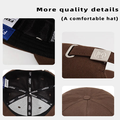 Deep-Top Large-Brim Baseball Cap for Women, 2026 New Style, Face-Slimming, Wide Brim, Summer Sun Protection Hat, Embroidered Letters, Fashionable for Men