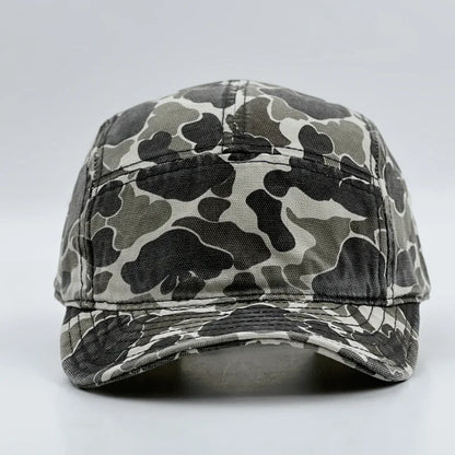 American Retro Camouflage 5-Panel Baseball Cap Female Functional Wind Korean Wide-brimmed Sports Fashion Hip-hop Couple Cap