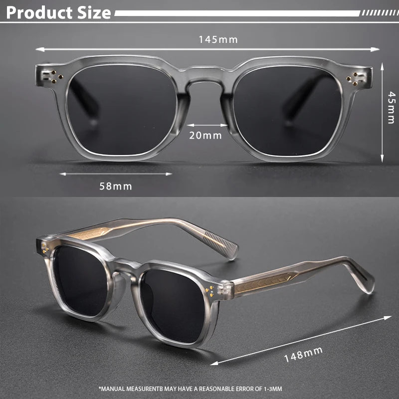 CATERSIDE New Vintage Men's Sunglasses High-Quality Square Sun Glasses Women's Outdoor Travel Beach Summer Fashion Glasses Uv400