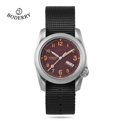 Boderry Field Watches Bronze Case Automatic Mechanical VOYAGER Watch Men's 100M Waterproof Clock Military Top Brand Wristwatch