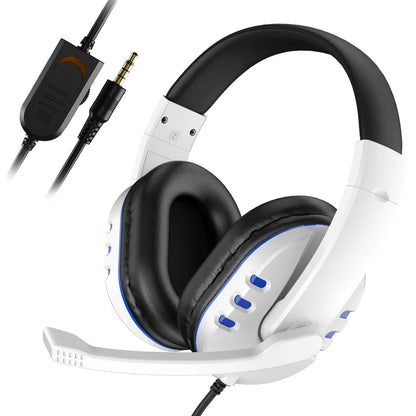 Casque de jeu filaire 3,5 mm, écouteurs pour musique, PS4, jeux PC, chat sur ordinateur avec microphone