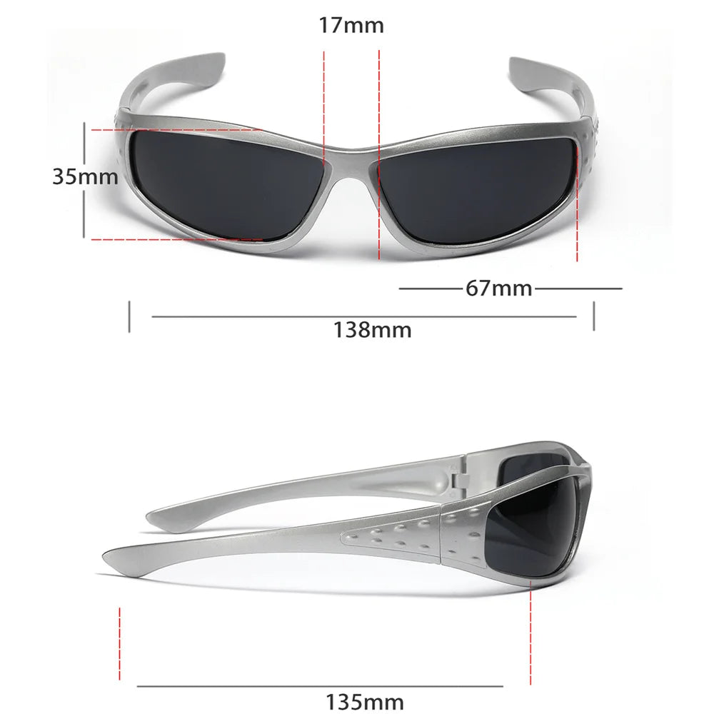 Y2K Sunglasses Men Women Color Hollowed Outdoor Driving UV400 Sunglasses Girls Net Red Hip Hop Gothic Women Sun Glasses 2025 Hot