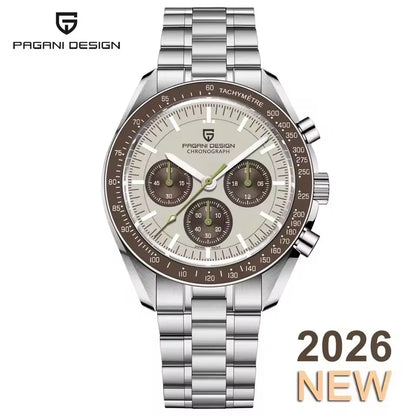 2026 New PAGANI DESIGN Golden Moon Mens Watches Luxury Quartz Watch Men Speed Sports Chronograph Man AR Sapphire Waterproof Gift