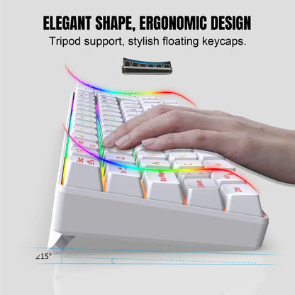 RGB backlit keyboard Russian 69 keys white membrane gaming wired ergonomic Keyboards for compact mini  for pc laptop color black