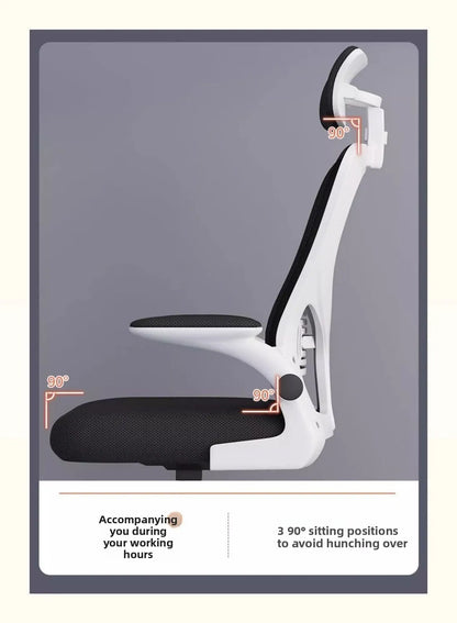 Ergonomic Gaming Chair for Home Office, Comfortable Office Desk Chair with Cushioned Seat, Study Chair for University Dorm, Adjustable Height Computer Chair