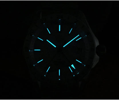 Relógio de Luxo para Homem San Martin 39mm com Mostrador em Pedra Aventurina, NH34 GMT Automático Mecânico, Safira, Impermeável e Luminescente SN0129