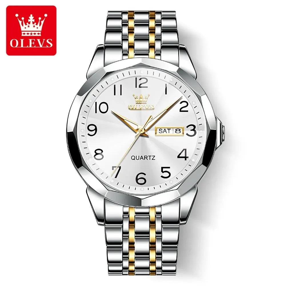 OLEVS 9970 muški sat – elegantan model s digitalnim brojčanikom, prikazom datuma i dana, vodootporan, luminescentan, kvarcni – originalni luksuzni sat