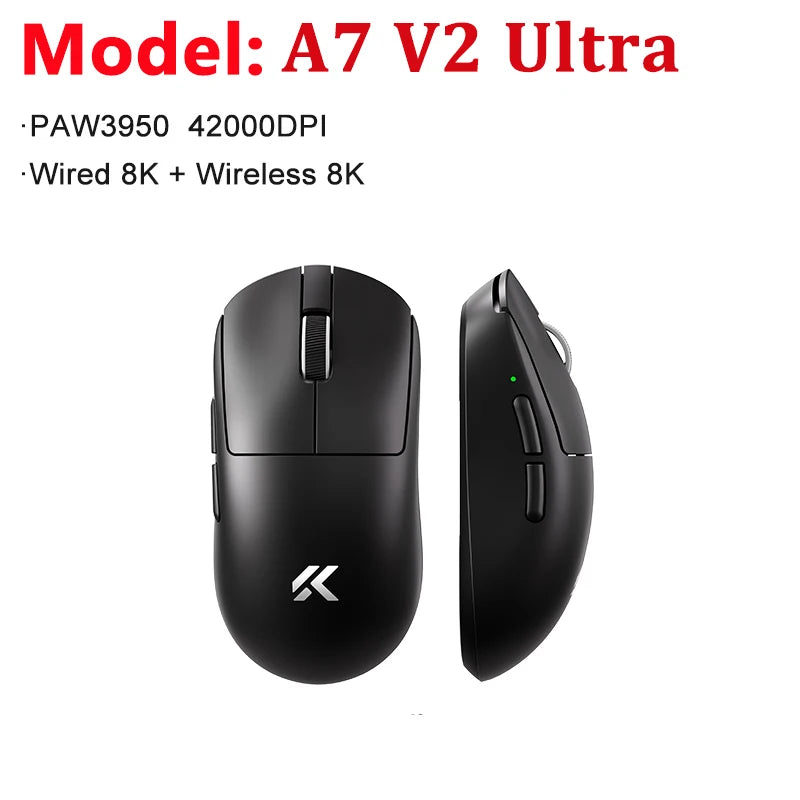 MCHOSE A7 V2 Ultra / Pro Leichte kabellose Gaming-Maus Dual 8000Hz PAW3950 TI 42000DPI für PC-E-Sport-Gamer