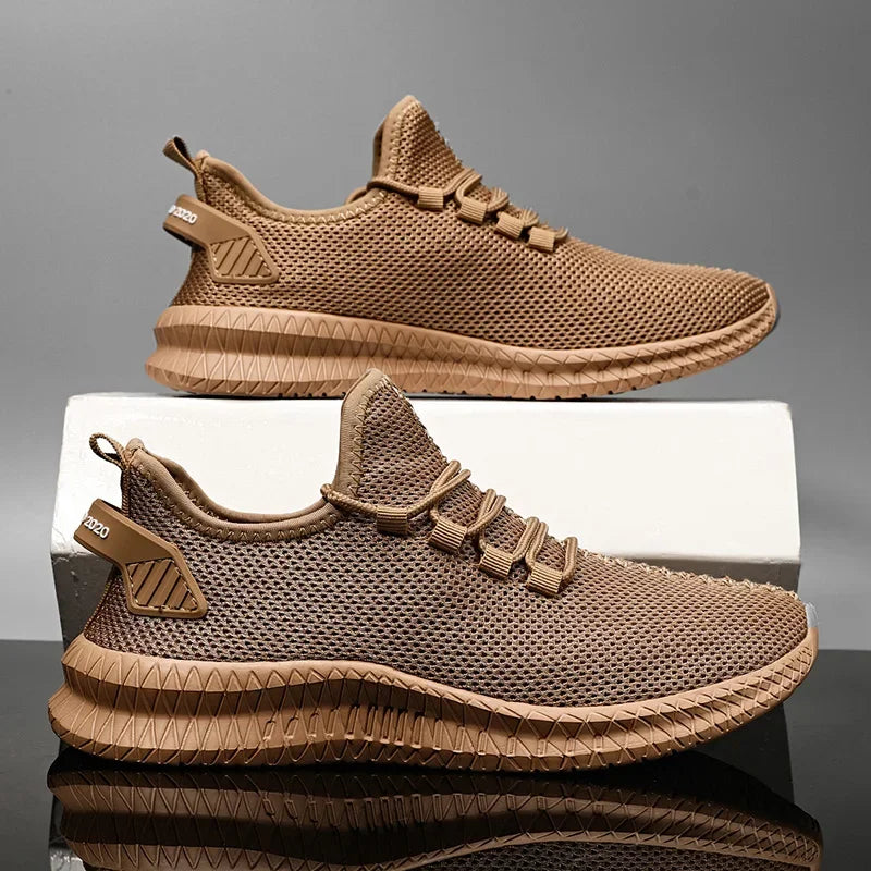 Adidași casual antiderapanti pentru bărbați, respirabili, pentru jogging, antrenament, drumeții, sport și alergare în aer liber, din tricot țesut, cu șireturi