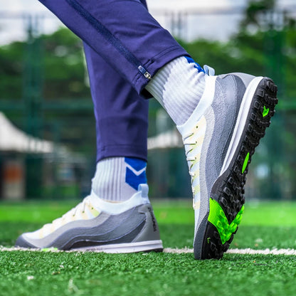 Chaussures de Football de sport pour hommes Fg/Ag, ongles longs, prairie artificielle pour adultes, chaussures spécifiques à l'entraînement durables, chaussures hautes antidérapantes