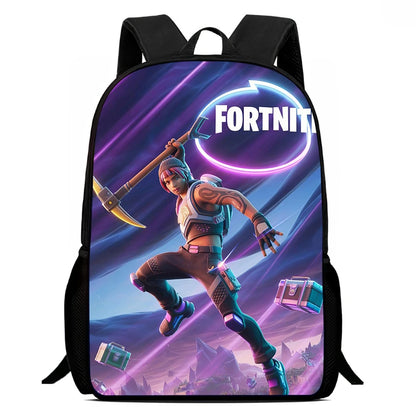 Fortnite Cartoon 15-inch Lightweight Backpack With Adjustable Shoulder Straps Kids Daily School Bag For Boys Girls Age 5-9