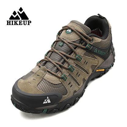 HIKEUP-Chaussures de randonnée en cuir suédé pour homme, baskets d'extérieur résistantes à l'usure, trekking, marche, chasse