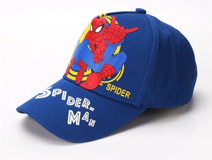 Marvel Anime Figure Spider-Man Cartoon Baseball Cap Cotton Polyester Peaked Cap Boy Girl Headwear Accessories Kids Birthday Gift