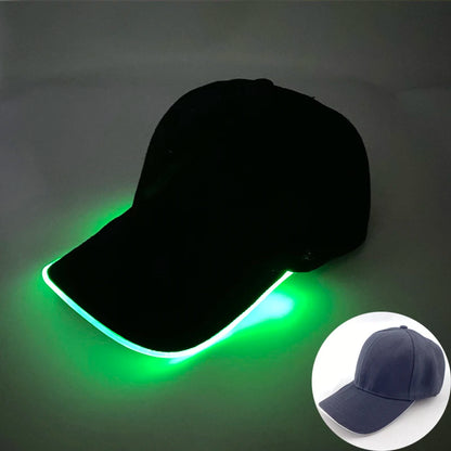 Gorra de béisbol luminosa LED de moda, gorra hip hop iluminada para bar y club, gorra fluorescente para hombre y mujer, accesorios para DJ, baile y disfraces