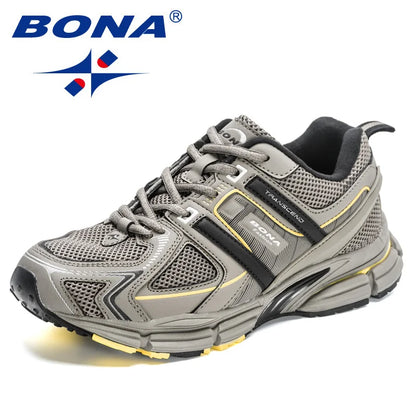BONA 2023 New Designers Light Running Jogging Mesh Shoes Breathable Comfortable Men Sneakers Casual Outdoor Sport Shoes Man Mesh
