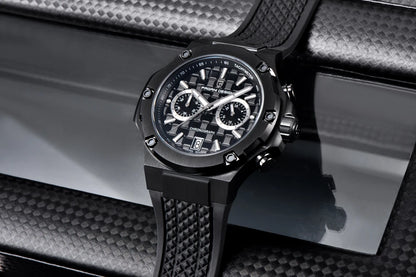 Montres à quartz pour hommes PAGANI DESIGN– Chronographe sportif de luxe, étanche, doté d'aiguilles luminescentes et d'un verre saphir avec traitement antireflet