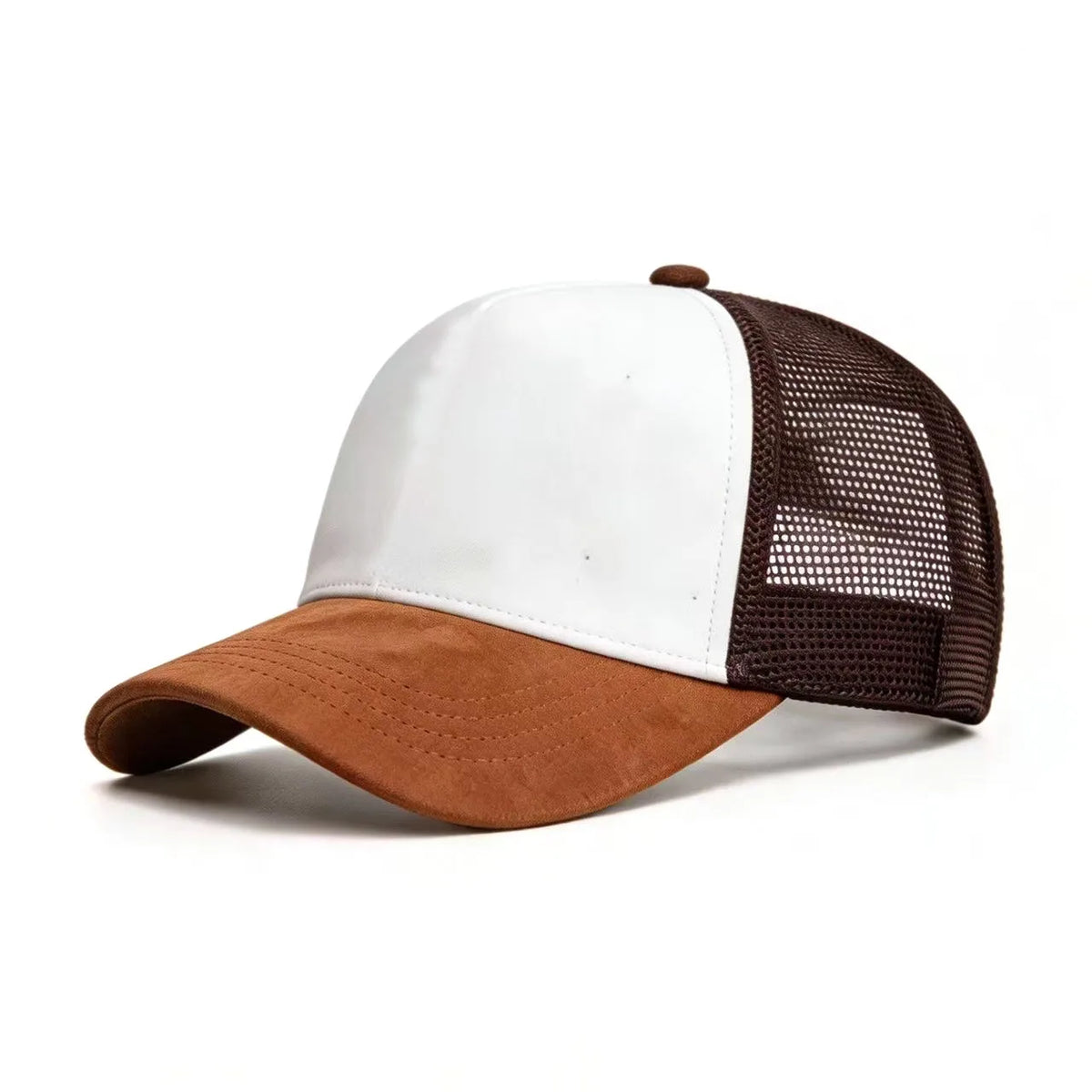 Sommer-Baseballkappe aus Netzstoff für Damen und Herren, einfarbige Wildlederkappe mit Aufnäher, Snapback-Kappe, lässige, atmungsaktive Unisex-Kappe im Street- und Hip-Hop-Stil, Trucker-Kappen