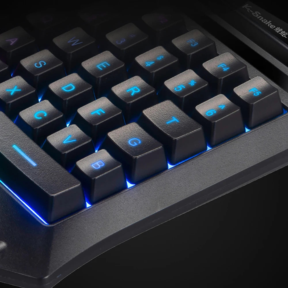 One Hand Game Mechanical Keyboard USB Wired Gaming Portable Ergonomic LED Backlight Mini PC Keyboard For PS4 Xbox