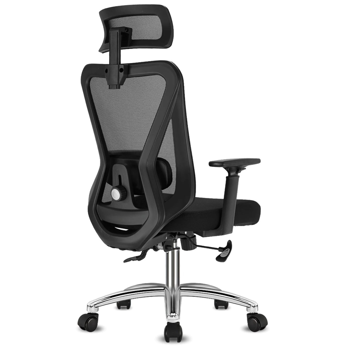 Durrafy Ergonomic Office Chair with Headrest & Armrests, Adjustable Swivel Desk Chair, 90°-130° Reclining Executive Mesh Chair for Home Office