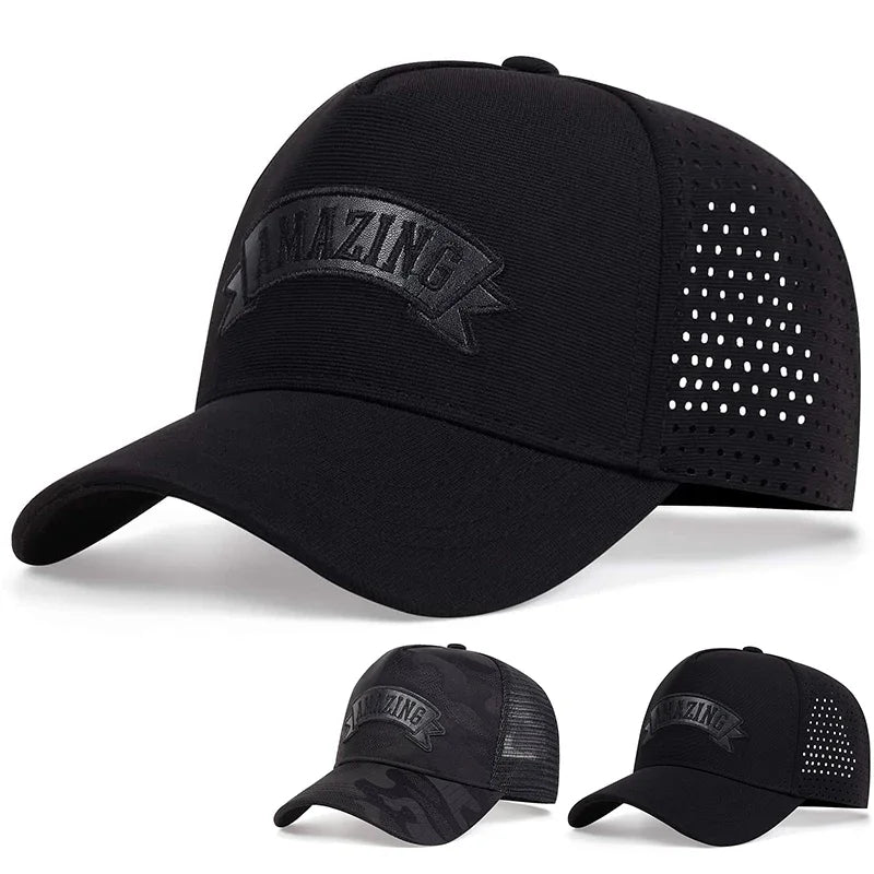 Czapki baseballowe unisex z niesamowitym haftem literowym – wiosna/lato, na świeżym powietrzu, z regulacją, czapki codzienne, czapki chroniące przed słońcem