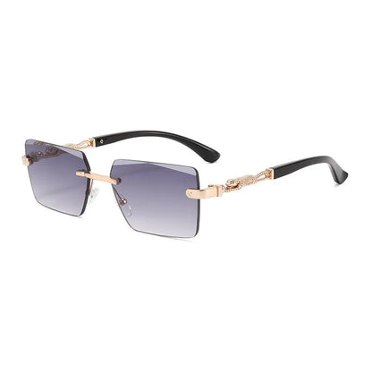 Fashion Rimless Rectangle Sunglasses Women Men Luxury Brand Shades Square Sun Glasses Female Male Beach Travel Eyewear