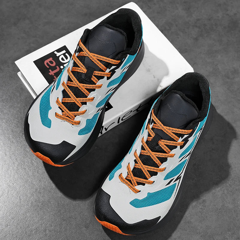 Wide Toe Men Running Sneakers, Minimalist Barefoot Shoes, Lightweight Breathable Zero Sole Outdoor Casual Walking Sport Shoes