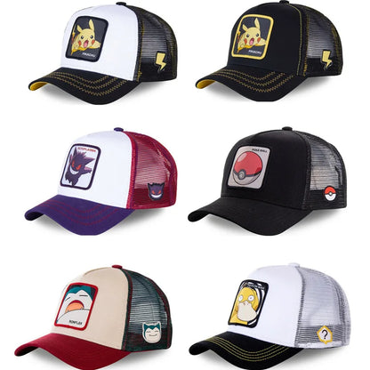 Pokemon Pikachu Gengar Psyduck Snorlax Baseball Cap Anime Figure High Quality Adjustable Cartoon Sports Hat Creative Gifts