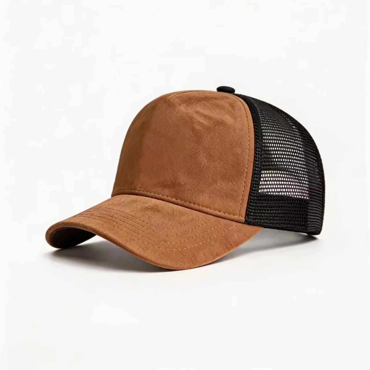 Sommer-Baseballkappe aus Netzstoff für Damen und Herren, einfarbige Wildlederkappe mit Aufnäher, Snapback-Kappe, lässige, atmungsaktive Unisex-Kappe im Street- und Hip-Hop-Stil, Trucker-Kappen