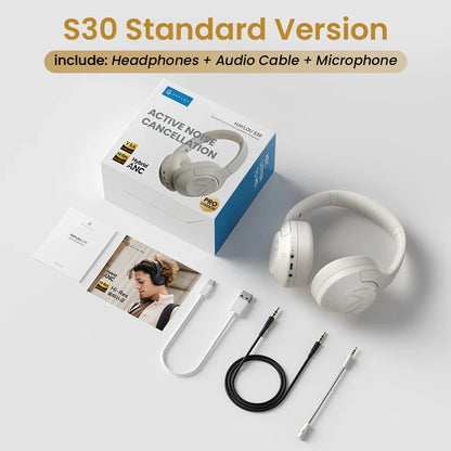 HAYLOU S30 Wireless Bluetooth 5.4 Headphones – 43dB Adaptive Noise Cancelling ANC Headset, 40mm Drivers, 80H Playtime, Hi-Res Audio Over-Ear Headphones