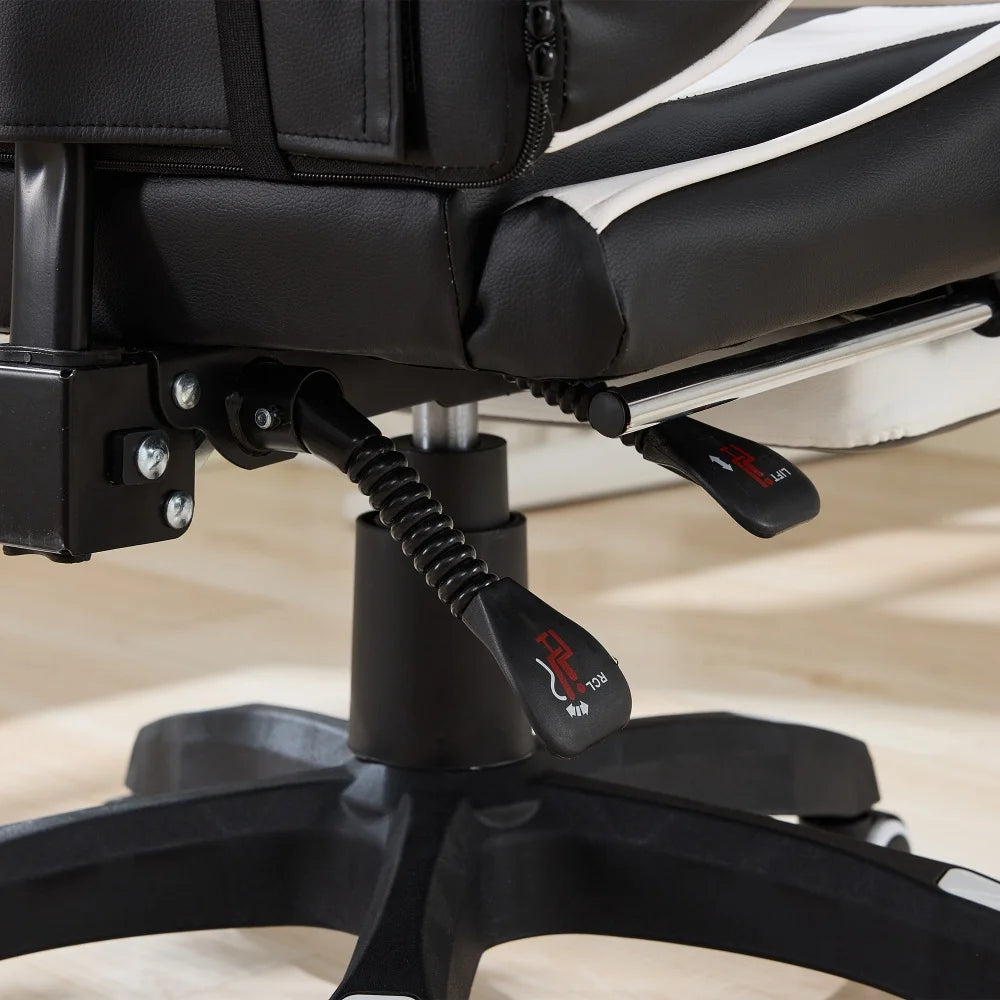 Ergonomic Rotating Gaming Chair, 360° Reclining Office Chair, Pivoting, Height-Adjustable, Footrest, Headrest