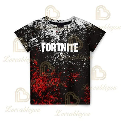 Battle Royale T-shirt Fortnite T-shirt Victory Cartoon Tops Teen Clothes Kids Hero Game Fortress Night 3D Boys Girls T-shirt
