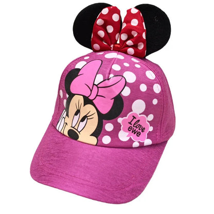 Disney Minnie Mickey Anime Peripheral Cotton Polyester Baseball Cap Figure Cartoon Peaked Cap Dress Up Kid's Birthday Gifts