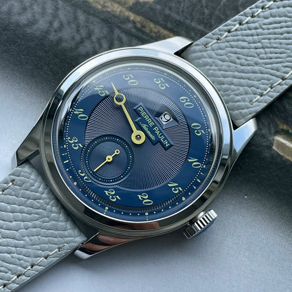 NEW Pierre Paulin Jumping Hour Men Watch Automatic St17 Mechanical Watch Steel Purplewatch Vintage Date Window 38mm Metal