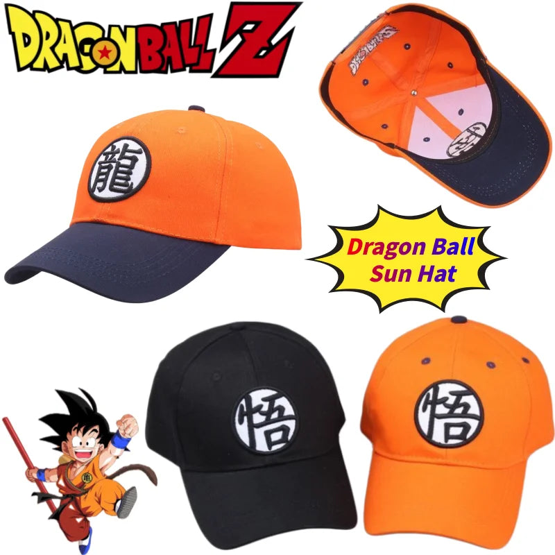 Dragon Ball Son Goku baseball cap with high-quality embroidery print unisex summer sunshade round crown wide brim duckbill hat