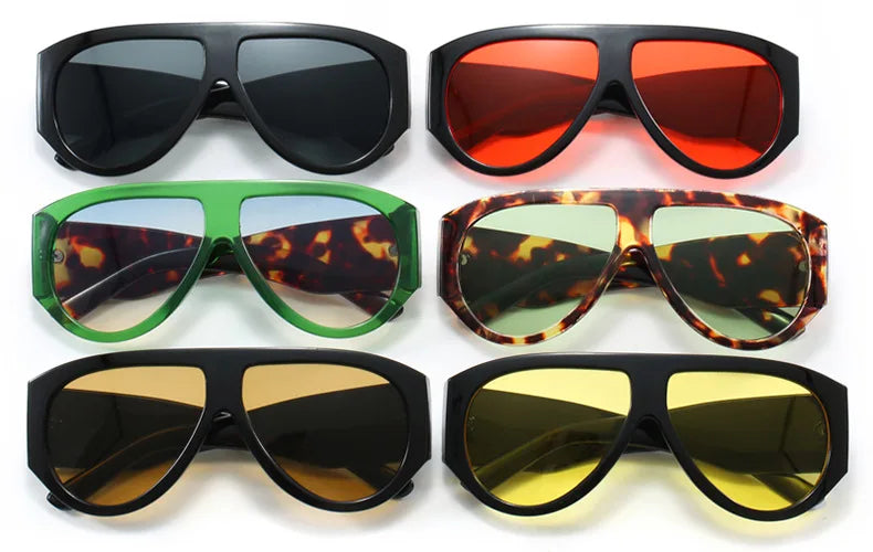 Luxury Pilot Oversized Sunglasses Women Brand Designer Big Frame Gradient Sun Glasses Fashion Goggle Shades Oculos De Sol